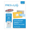 PRES-a-ply Labels, 0.66 x 3.44, White, 30/Sheet, 50 Sheets/Box