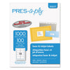 PRES-a-ply Labels, Laser Printers, 2 x 4, White, 10/Sheet, 100 Sheets/Box