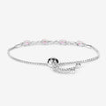Oval Pink Morganite Prong Silver Infinity Bolo Adjustable Bracelet by Fine Color Jewels