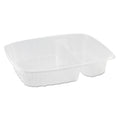 Dart StayLock Clear Hinged Lid Containers, 3-Compartment, 8.6 x 9 x 3, Clear, Plastic, 100/Packs, 2 Packs/Carton