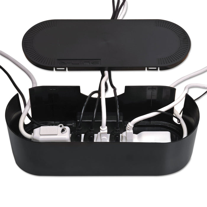 D-Line Large Cable Tidy Units, 16.5" x 6.5" x 5.25", Black