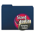 Smead Interior File Folders, 1/3-Cut Tabs: Assorted, Letter Size, 0.75" Expansion, Navy Blue, 100/Box