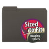 Smead Interior File Folders, 1/3-Cut Tabs: Assorted, Letter Size, 0.75" Expansion, Black/Gray, 100/Box
