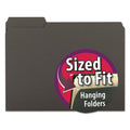 Smead Interior File Folders, 1/3-Cut Tabs: Assorted, Letter Size, 0.75" Expansion, Black/Gray, 100/Box