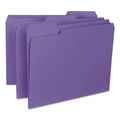 Smead Interior File Folders, 1/3-Cut Tabs: Assorted, Letter Size, 0.75" Expansion, Purple, 100/Box