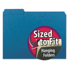 Smead Interior File Folders, 1/3-Cut Tabs: Assorted, Letter Size, 0.75" Expansion, Sky Blue, 100/Box