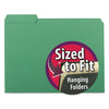 Smead Interior File Folders, 1/3-Cut Tabs: Assorted, Letter Size, 0.75" Expansion, Green, 100/Box