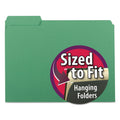 Smead Interior File Folders, 1/3-Cut Tabs: Assorted, Letter Size, 0.75" Expansion, Green, 100/Box
