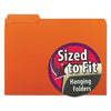 Smead Interior File Folders, 1/3-Cut Tabs: Assorted, Letter Size, 0.75" Expansion, Orange, 100/Box