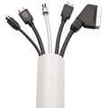 D-Line Decorative Desk Cord Cover, 60" x 2" x 1" Cover, White