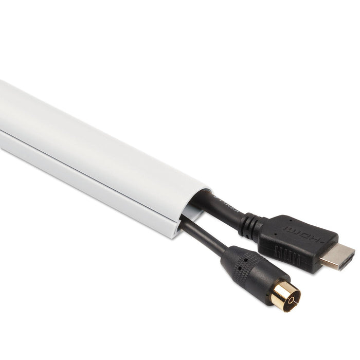 D-Line Decorative Mini Cord Cover, 60" x 1.25" x 0.5" Covers, White