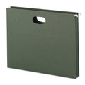 Smead Hanging Pockets with Full-Height Gusset, 1 Section, 1.75" Capacity, Letter Size, Straight Tabs, Standard Green, 25/Box