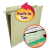 Smead FasTab Hanging Folders, Letter Size, 1/3-Cut Tabs, Moss, 20/Box