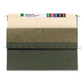 Smead Hanging Pockets with Full-Height Gusset, 1 Section, 1.75" Capacity, Letter Size, Straight Tabs, Standard Green, 25/Box
