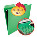 Smead FasTab Hanging Folders, Letter Size, 1/3-Cut Tabs, Green, 20/Box