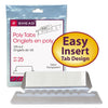 Smead Poly Index Tabs and Inserts For Hanging File Folders, 1/5-Cut, White/Clear, 2.25" Wide, 25/Pack