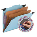 Smead FasTab Hanging Pressboard Classification Folders, 2 Dividers, Letter Size, Blue