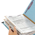 Smead FasTab Hanging Pressboard Classification Folders, 2 Dividers, Letter Size, Blue
