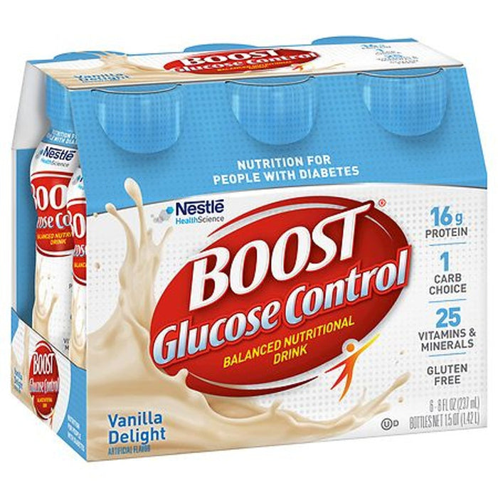 Boost Glucose Control Nutritional Drink, Rich Vanilla, Management for People with Diabetes, 8 fl oz Bottle, 6 Count by Pasteur Pharmacy
