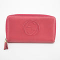 Gucci Pink Soho Interlocking G Leather Tassel Round Zipper Long Wallet #2058 by Bolt Boutique