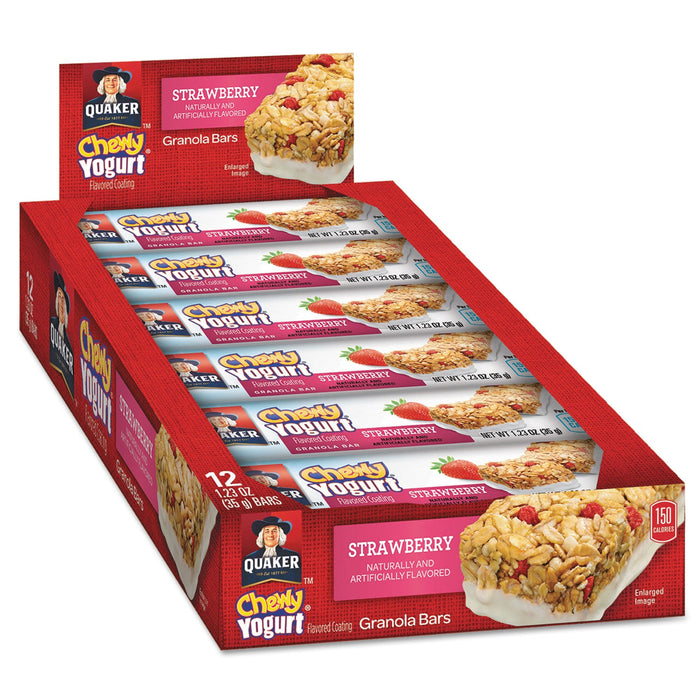 Quaker Chewy Yogurt Granola Bars, 1.23 oz Bar, Strawberry, 12/Box