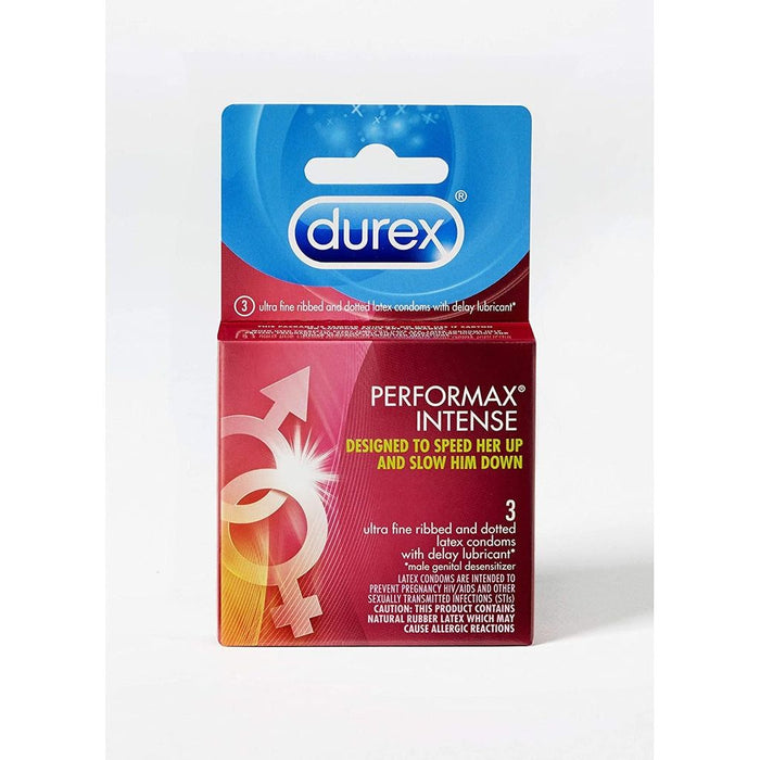 Durex Performax Intense Lubricated Ribbed Dotted Premium Condoms by Pasteur Pharmacy