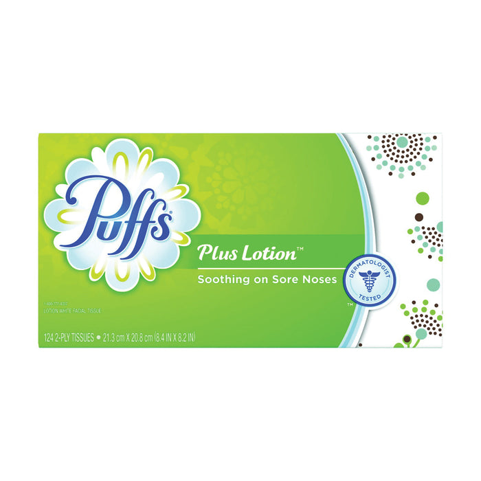 Puffs Cleansing Tissue - Plus Lotion White Facial Tissues - 124 Ea/Pack by Pasteur Pharmacy