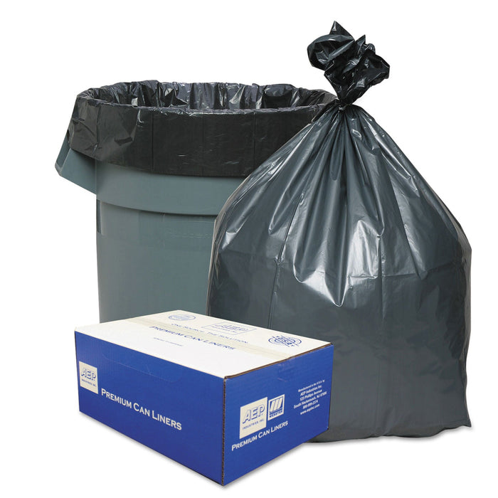 Platinum Plus Can Liners, 56 gal, 1.55 mil, 43" x 48", Gray, 50/Carton
