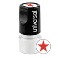 Universal Round Message Stamp, STAR, Pre-Inked/Re-Inkable, Red