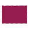 Hoffmaster Solid Color Scalloped Edge Placemats, 9.5 x 13.5, Burgundy, 1,000/Carton