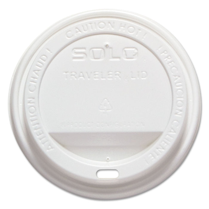 Dart Traveler Cappuccino Style Dome Lid, Polystyrene, Fits 10 oz to 24 oz Hot Cups, White, 100/Pack, 10 Packs/Carton