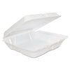 Dart Foam Hinged Lid Containers, 8 x 8 x 2.25, White, 200/Carton