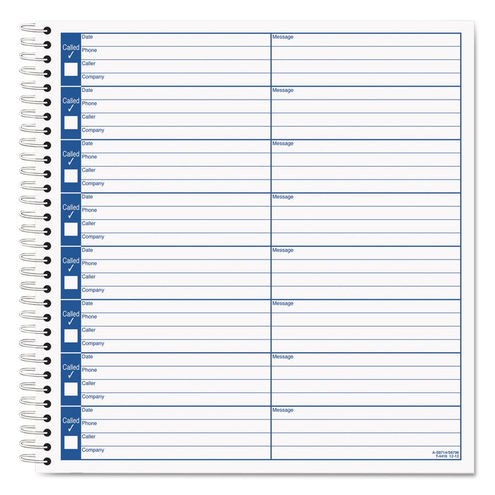 TOPS Voice Message Log Books, 8.5 x 8.25, 1/Page, 800 Forms