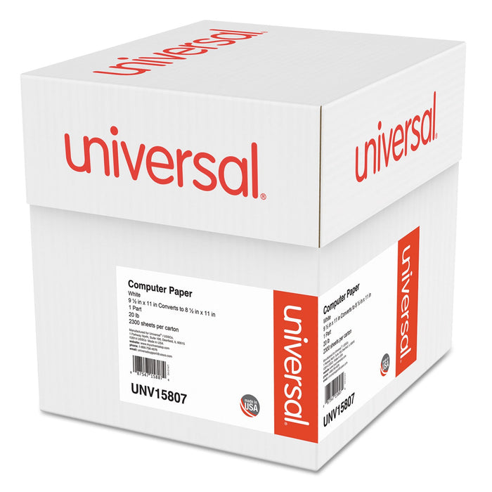 Universal Printout Paper, 1-Part, 20 lb Bond Weight, 9.5 x 11, White, 2,300/Carton