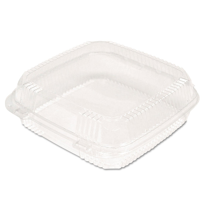Pactiv Evergreen ClearView SmartLock Hinged Lid Container, 9.22 x 8.88 x 2.91, Clear, Plastic, 200/Carton