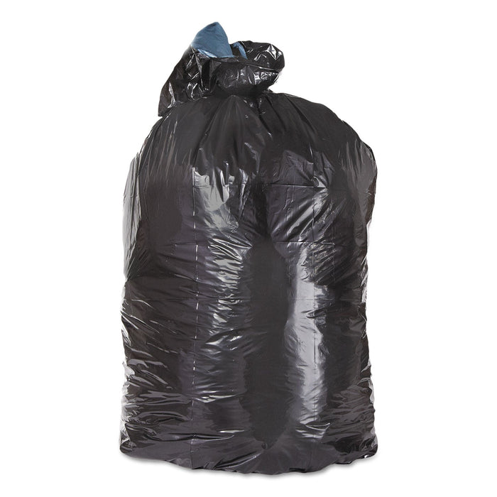 Trinity Plastics Low-Density Can Liners, 56 gal, 1.3 mil, 43" x 47", Black, 100/Carton