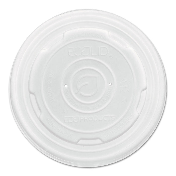 Eco-Products World Art PLA-Laminated Soup Container Lids, Fits 8 oz Sizes, Translucent, Plastic, 50/Pack, 20 Packs/Carton