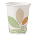 Dart Bare by Solo Eco-Forward PLA Paper Hot Cups, 10 oz, Leaf Design, White/Green/Orange, 50/Bag, 20 Bags/Carton