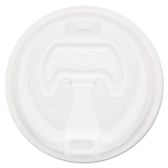 Dart Optima Reclosable Lid, Fits 12 oz to 24 oz Foam Cups, White, 100/Pack
