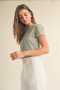 Patterned Fabric Top With Tank Top - Sage by Boutique 23