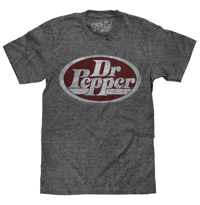 Dr Pepper Oval Logo T-Shirt - Gray by Tee Luv