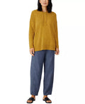 Eileen Fisher Organic Cotton Linen Slub Hooded Top in, Size Small by Vanessa Jane
