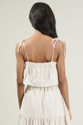 Everlanes Striped Crop Top - Tan/White by Boutique 23