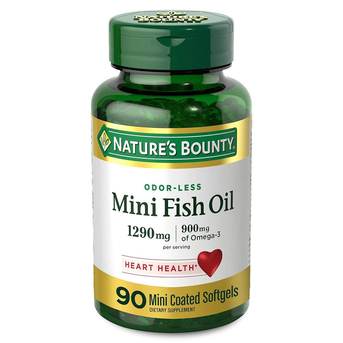 Nature's Bounty Fish Oil, Mini, 1290 Mg, Coated Softgels 90 ct by Pasteur Pharmacy