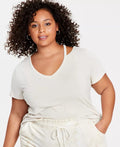 Jenni Style Not Size Short Sleeve Neckline Cutout T-Shirt by Vanessa Jane