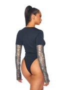 Jeweled Long Sleeve Bodysuit by The House of Stylez