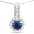 Silver Blue Sapphire Jewelry Set by Fine Color Jewels