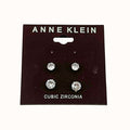 Anne Klein Silver-Tone Glass Stone Stud Earring Set by Vanessa Jane