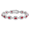Genuine Red Ruby July Birthstone Silver Bracelet