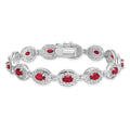 Genuine Red Ruby July Birthstone Silver Bracelet by Fine Color Jewels
